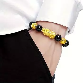 Браслет-талисман Ом мани падме хум отпугивает злых людей, 3 шт., богатство, привлекающее мифическое дикое животное, подарок, женский браслет - стеклянные бусины в стиле ретро 12mm