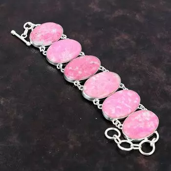 Браслет Thulite ручной работы, уникальный дизайн, ювелирные изделия, браслет из стерлингового серебра 925 пробы, изысканные ювелирные изделия из драгоценных камней, регулируемый браслет-цепочка, подарок для жены