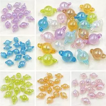 Браслет УФ-тонкое мигание, двойное ожерелье с ушным отверстием, аксессуары, 10 шт., креативные подвески ручной работы, разъем, круглые бусины, изготовление ювелирных изделий, материал «сделай сам» разноцветный