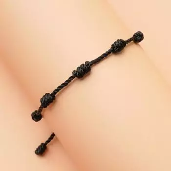 Браслет унисекс из прочной веревки с 7 узлами Классический регулируемый плетеный браслет Lucky красный