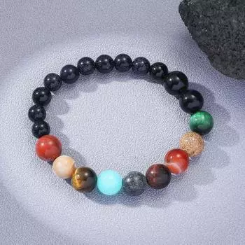 Браслет унисекс с эластичным шнуром, многоцветный, гладкий, с глазурью и стеклом, лечебные украшения, положительный энергетический баланс, повседневная одежда, браслет для вечеринок и пар