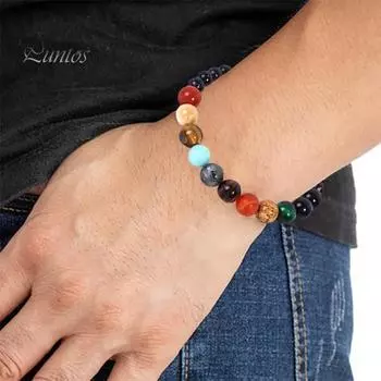 Браслет унисекс с эластичным шнуром, многоцветный, гладкий, с глазурью и стеклом, лечебные украшения, положительный энергетический баланс, повседневная одежда, браслет для вечеринок и пар разноцветный
