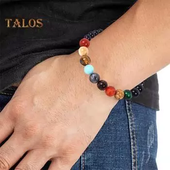 Браслет унисекс с эластичным шнуром, многоцветный, гладкий, с глазурью и стеклом, лечебные украшения, положительный энергетический баланс, повседневная одежда, браслет для вечеринок и пар разноцветный