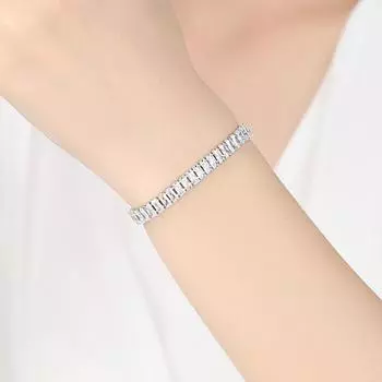 Браслет унисекс с квадратным кубическим цирконием, блестящий медный антифрикционный браслет, подарок для любимых, повседневная одежда, выпускной, свадебные украшения 1pc