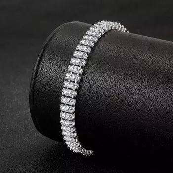 Браслет унисекс с квадратным кубическим цирконием, блестящий медный антифрикционный браслет, подарок для любимого