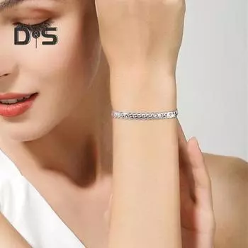 Браслет унисекс, серебристый полированный, гальванизированный, легкий сплав, наручные украшения, подарок на годовщину, день рождения, выпускной вечер, легкий браслет 18 cm