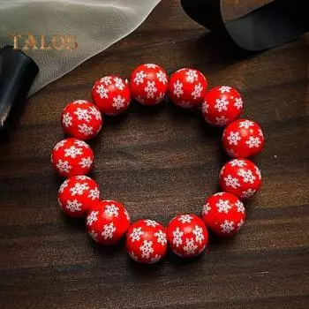 Браслет унисекс, снежинка, паутина, гладкие регулируемые размеры, деревянные бусины, браслет «сделай сам», на Хэллоуин, Рождество, ювелирные изделия в праздничном стиле оранжевый