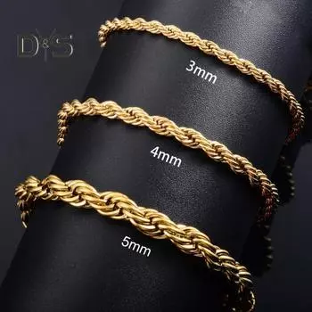 Браслет унисекс, витая цепочка в стиле хип-хоп, нержавеющая сталь, полированная, антикоррозийная, хиппи, рок-звезда, певец, клубная вечеринка, наручные украшения A серебряный