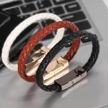 Браслет USB-кабель для зарядки, кабель для быстрой зарядки типа C, кабель для передачи данных для iPhone 15, 14, 13 Pro Max, Samsung, Huawei, Xiaomi, USB-кабель C Micro 20cm for iphone коричневый