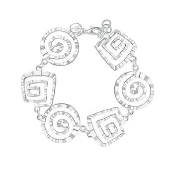 Браслет Волна из стерлингового серебра 925 пробы, модные украшения 20cm