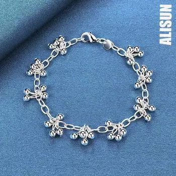 Браслет в форме цветка из стерлингового серебра 925 пробы с цирконием AAA, модные свадебные украшения 20CM