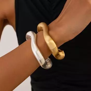 Браслет в стиле европейский и американский панк-хэви-метал с нерегулярной волной sweep 2640 золотой