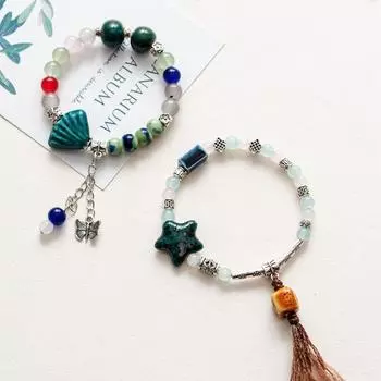 Браслет в стиле «лесной этнический» Браслет ручной работы для студенток Простые керамические украшения