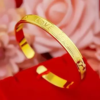 Браслет в стиле любви золотого цвета, модный браслет в стиле клевера с четырьмя листьями one size