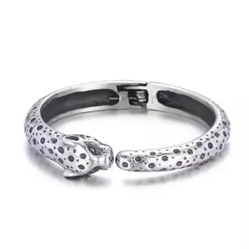 Браслет в стиле панк из титановой стали с животным цветком и леопардом, индивидуальный властный браслет из нержавеющей стали с гепардом и гепардом для мужчин