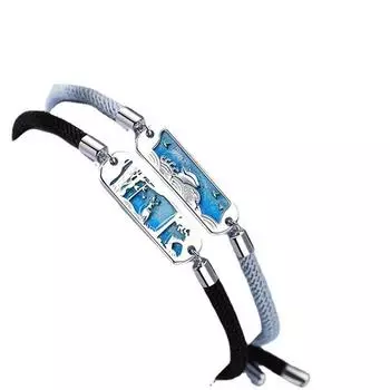 Браслет в стиле пар с изображением китов и оленей, пара нишевых дизайнов, ручная веревка, женские и мужские украшения для рук, подарок на любовь на расстоянии