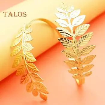 Браслет в виде листа дерева, манжета на плечо, браслет, регулируемый браслет с отверстием, браслет, фестиваль, ювелирное изделие, подарок золотистый