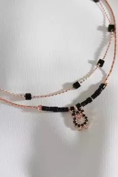 Браслет в виде розы с подвеской в виде совы