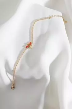 Браслет Waterway цвета циркона с камнем золотого цвета и фигуркой стрекозы из оранжевого камня