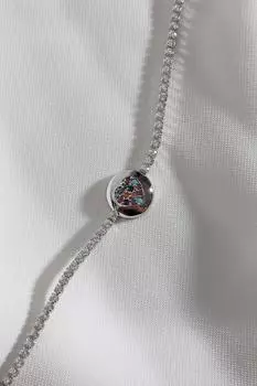 Браслет Waterway серебряного цвета с фигуркой сердца из цветного камня и камнем цирконом