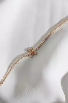 Браслет Waterway золотого цвета с цирконовым камнем в форме плюшевого мишки