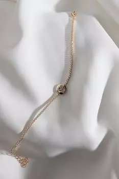 Браслет Waterway золотого цвета с разноцветным камнем из циркона в форме сердца