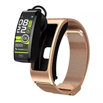 Браслет вызова B7: Зарядное устройство 2-в-1 Type C с Bluetooth и идентификатором вызывающего абонента frame black silicone золотой