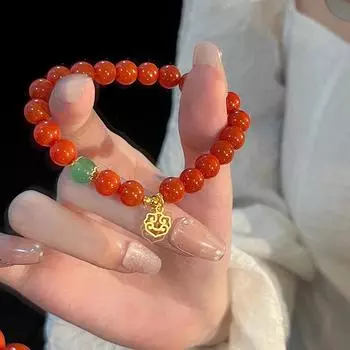 Браслет-замок Ruyi Ping An, женский синтетический браслет Nanhong Design Sense, простые полые студенческие украшения