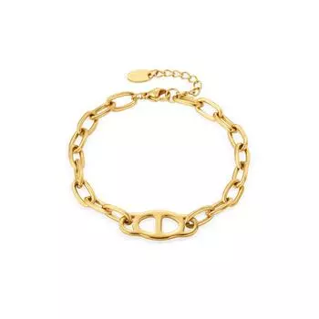 Браслет женский титановая сталь покрытая настоящим золотом не выцветает модный простой нишевый дизайн ювелирные изделия из нержавеющей стали