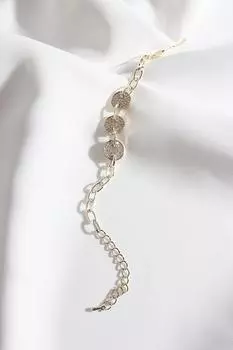 Браслет золотого цвета с тремя кольцами из циркона