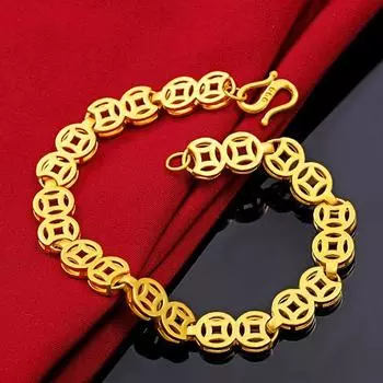 Браслет золотого цвета Женские деньги Ретро 20CM золотой