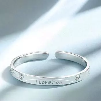 Браслет Zuyin 9999 English Love You из чистого серебра, дизайн женского меньшинства, легкий роскошный автомобильный браслет с цветами, подарки подруге и лучшему другу Adjustable size