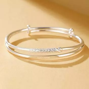 Браслет Zuyin 9999 из шелкового павлина, браслет из чистого серебра, легкий роскошный двухслойный 5201314 Признание ко Дню святого Валентина, отправка подруге Adjustable size