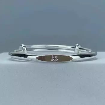 Браслет Zuyin 999.9 Laser Q с милым кроликом для студентов с дизайном для небольших толп: Регулируемый браслет с кроликом для года по китайскому зодиаку Adjustable size