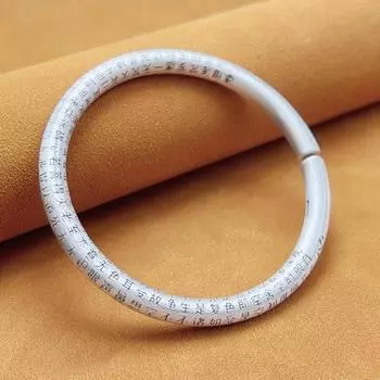 Браслет Zuyin из чистого серебра 9999 года, женский круглый браслет с сердечком лотоса, браслет-сутра, персонализированный изношенный открытый браслет, подарок на день матери Adjustable size