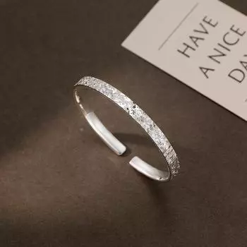 Браслет Zuyin S999 с фрагментированной ледяной текстурой и регулируемым отверстием для легкой роскоши, простого и модного универсального изделия ручной работы Adjustable size