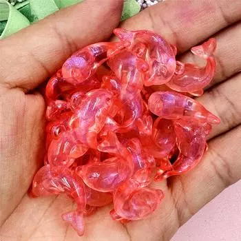 Браслеты 20 шт. ожерелье для изготовления ювелирных изделий 15,6*20,5 мм свободные бусины DIY акриловые модные ювелирные аксессуары бусины в форме дельфина красный