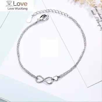 Браслеты 925 пробы стерлингового серебра крест в форме сердца браслеты для женщин элегантные браслеты и браслеты модные украшения для вечеринок