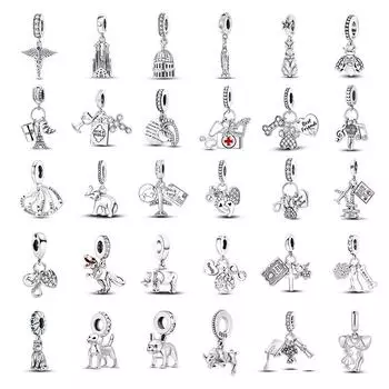 Браслеты 925 Серебряный крест из бисера Древо жизни Очарование DIY Изготовление ювелирных изделий Подарок на вечеринку SJT336