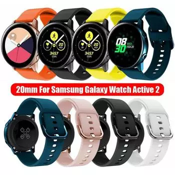 Браслеты Bip для Samsung Galaxy Watch Active 2, 42 мм, 20 мм, силиконовый ремешок для часов, сменный ремешок