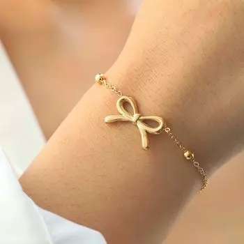 Браслеты Bowkont из нержавеющей стали золотого цвета для женщин, модные металлические круглые бусины, регулируемые браслеты-цепочки, ювелирные изделия, подарок Necklace золотой