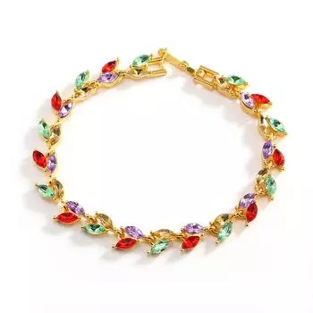 Браслеты, Браслеты, Ювелирные изделия, Креативные, Модные и Универсальные Маленькие Браслеты из Листьев Ивы с Кристаллами Свежего Цвета серебро белый