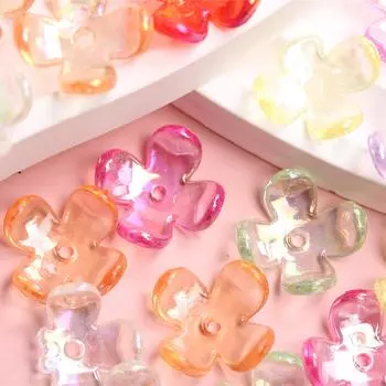 Браслеты цвета AB, разделительные бусины, около 120 шт., для изготовления ювелирных изделий, 17x6 мм, четыре лепестка, шармы, принадлежности, ожерелье, цветочные бусины, аксессуары