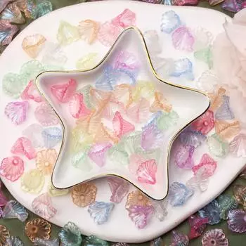 Браслеты DIY Серьги бусины ожерелье 9 цветов ювелирные аксессуары Morning Glory 14.3*10 мм 200 шт Изготовление ювелирных изделий акрил белый