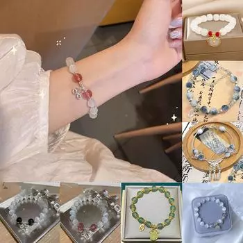 Браслеты для девочек. Женские браслеты из хрустальных бусин. Подарки подругам. One Size