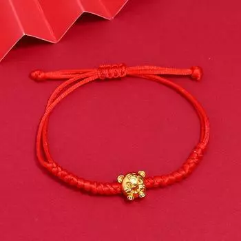 Браслеты для мужчин и женщин с пятью тиграми, талисман года рождения, год тигра, плетеный браслет из красной веревки, на удачу, безопасный и высококлассный ювелирный браслет