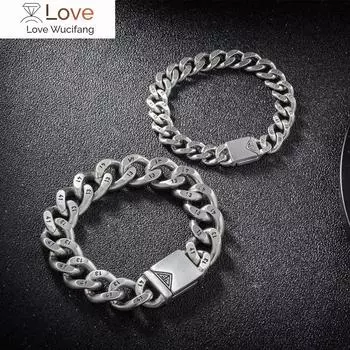 Браслеты Хип-хоп браслет из титановой стали для мужчин и женщин браслет из титановой стали из нержавеющей стали на заказ