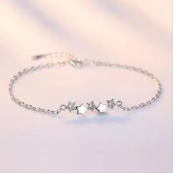 Браслеты и браслеты из стерлингового серебра 925 пробы для женщин Sterling-silver-jewelry Lovely Star Bracelet Pulseira S-B113