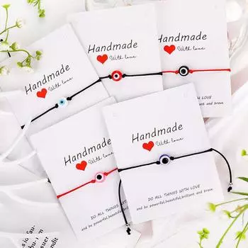 Браслеты из бисера, черные, красные веревочные браслеты для женщин и мужчин, браслеты ручной работы от сглаза Lucky Wish