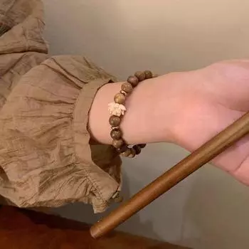 Браслеты из бисера из дерева, плетеные вручную, четки, зеленый браслет из натурального сандалового дерева, хипстер Style A